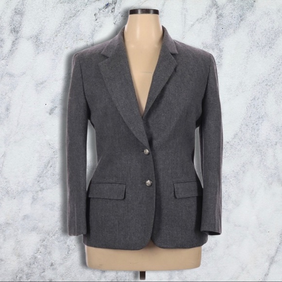 Vintage Pendleton Gray 100% Virgin Wool Blazer 12